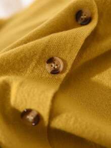 CosyJoli Women's Plus Size Casual Yellow Basic Cardigan, Spring And - Yellow - View 5