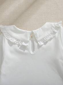 Souflis Souflis French Style Baby Girls' Elegant Long Sleeve Ruffle Collar Princess Blouse, Suitable For Vacation, Travel, Birthday Gift, Party, Spring/Autumn