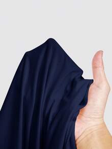 SHEIN MOD 褶皱圆领喇叭袖腰部收褶不对称下摆杏色百搭T恤