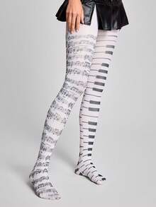 ROMWE Anime Women Tights - White - View 4