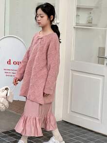 Dazy Kids 少女毛衣套装 - 粉色 - 查看 6