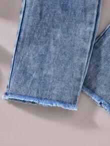 2 件套 Tween 女童樱桃刺绣牛仔裤搭配假日撞色二合一上衣，适合秋冬、假日、夏季、旅行的休闲装 - 酒紅色 - 查看 7