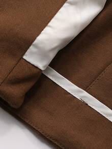 DAZY Vintage American Street Pleated Design Loose Casual Jacket, Versatile Short Outerwear For Women - Brown - View 6