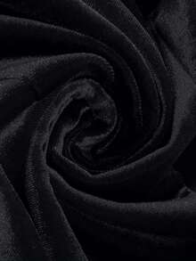 EMERY ROSE 女士优雅纯色丝绒西装外套 - 黑色 - 查看 8