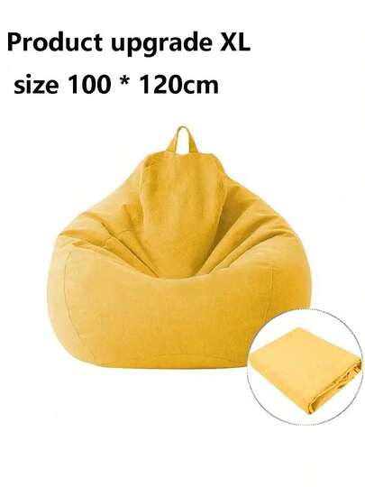 1pc Premium Sofa Bean Bag, Japanese Style Solid Color Fabric Slouchy Sofa Seat Cover Protector (No Filler), Soft & Furniture Protective Cover For Bedroom & Living Room, Home Organization & Storage Product, Bedroom Accessory Decorations Decor Festival Decor Room Decor Home Decor Decor Bedroom Decor Dress