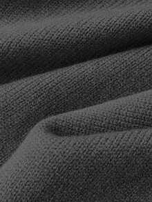 Elamini 1 قطعة كنزة صوفية نسائية، بنفسجي، خريف/شتاء، تصميم أنيق بياقة على شكل حرف V مزخرف بالزهور، تصميم ألوان متباينة، أكمام واسعة، محبوكة مرنة، كاجوال - رمادي غامق - مشاهدة 6