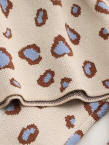 SHEIN Baby Girl Leopard Print Crew Neck Long Sleeve Knitted Dress And Knitted Pants Casual Outfit Baby Set Autumn Winter Season Puffed Sleeve Baby Outfit Cheetah Print Baby Clothes Neutral Baby Clothes Unisex 2026 Autumn And Winter Two Pieces Suit Cozy Pixies Baby Girl Set Baby Girl Knitted Outfits Baby Sweater Sets Knit Two Pieces Leopard Print Baby Clothes Autumn And Winter - Multicolor - View 6