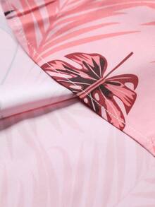 OTTIMOZO 男士夏威夷度假休闲热带印花衬衫和短裤套装，粉色度假套装，热带服装，舒适服装 - 珊瑚粉 - 查看 7