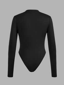 Slaydiva 3pcs/Set Bodysuit Lengan Panjang Kerah Tinggi Minimalis Kasual Ukuran Plus, Cocok untuk Musim Gugur/Musim Dingin - MultiWarna - View 5