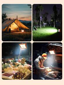 Teckwe Solar Floodlight, Super Bright LED Emergency Lighting, USB Rechargeable Portable Flashlight, Suitable For Camping/Night Market/Travel/Power Outage Lighting,Charging Emergency Outdoor Solar Portable Floodlight Camping Night Market Stall Light Small Yellow Light