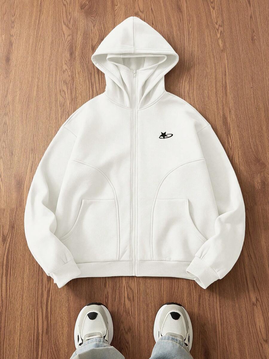 Manfinity Unisex Men's Knitted Casual Loose Fit Long Sleeve Zip-Up Hooded Sweatshirt, Couple Things