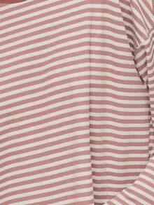 Nöista Áo thun cổ tròn kẻ sọc dáng rộng thoải mái dành cho nữ, mang đến sự lựa chọn đa năng và giản dị cho mùa đông hàng ngày, hoàn hảo để dễ dàng phối đồ nhiều lớp, tạo vẻ ngoài thanh lịch khi không làm việc, phong cách lễ hội Giáng sinh và những bộ trang phục đơn giản cho năm mới. - Màu Hồng  San hô - Xem 6