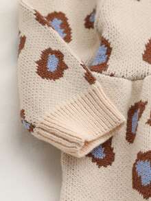 SHEIN Baby Girl Leopard Print Crew Neck Long Sleeve Knitted Dress And Knitted Pants Casual Outfit Baby Set Autumn Winter Season Puffed Sleeve Baby Outfit Cheetah Print Baby Clothes Neutral Baby Clothes Unisex 2026 Autumn And Winter Two Pieces Suit Cozy Pixies Baby Girl Set Baby Girl Knitted Outfits Baby Sweater Sets Knit Two Pieces Leopard Print Baby Clothes Autumn And Winter - Multicolor - View 4