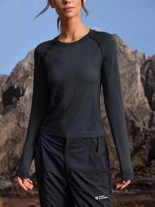 In My Nature 女士条纹圆领插肩袖休闲户外T恤