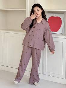 Dazy Kids Tween Girls' Casual Home Clothes, Autumn - Purple - View 7