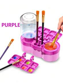 1pc 4-In-1 Water Circulation Pigment Rinse Cup Brush Washer, Painting Tool - Brush Rinser, Artist Painting Palette