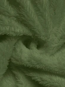 SHEIN Maternity Fashionable Versatile Drawstring Waist Faux Fur Hooded Jacket, Winter