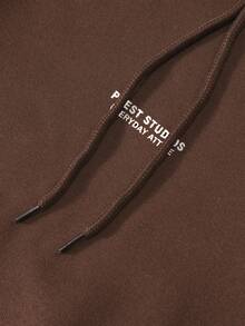 SHEIN Damen Lässig Pullover mit Buchstaben-Muster, Herbst/Winter - Braun - Übersicht 5