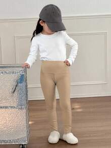 Dazy Kids 女童修身紧身裤 - 棕色 - 查看 2