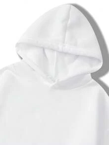 INAWLY 女士极简印花长袖常规卫衣 - 白色 - 查看 3