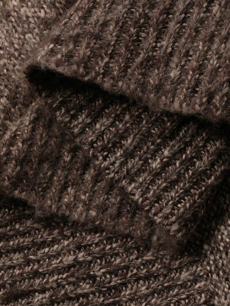 Women's Loose Brown Knitted Elegant Sweater