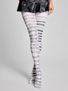 ROMWE Anime Women Tights - White - View 2