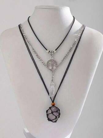 Goth 3 pezzi Set di collane stile gotico con perline nere, cuore rosso e croce rossa, regalo di Ognissanti