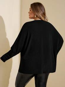 SHEIN CURVE+ Áo phông đen cỡ lớn có in hình, Áo phông đen cỡ lớn gợi cảm, Halloween - màu đen - Xem 2
