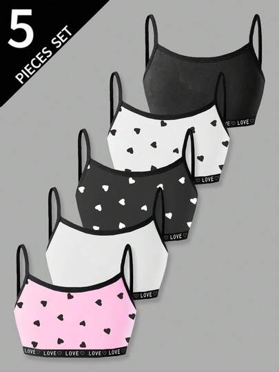 5 st/set flickor minimalistiskt fjärilsmönstrat linne bekvämt underklädesset