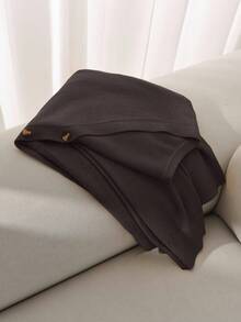 CosyJoli Plus Size Women Casual Solid Color All-Match Cardigan Brown Blouses For Women Coffee Brown Top Dark Brown Top/Winter