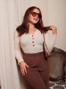 Lupita Cardoza Body manches longues couleur unie décontracté, automne