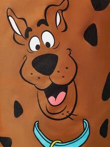 SCOOBY-DOO X SHEIN 1Pc Cartoon Full Print Storage Basket, Thickened Cotton And Linen Fabric, Can Store Dirty Clothes, Toys, Towels And Other Items,Gift Ideas