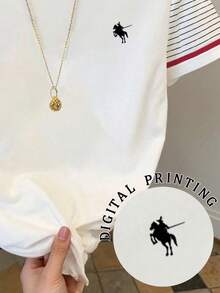 Resyla Women's Casual Striped Patchwork Short Sleeve T-Shirt, Summer