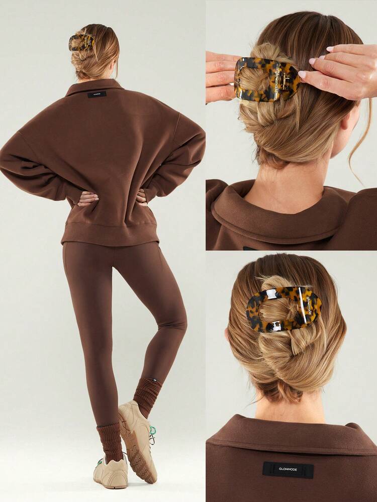 Flexi Flat Round Secure Hair Clip Yoga Studio Gym Training Daily Active Wear