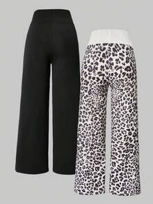 Sparklyn Teen Girls' Elastic Waist Solid Color & Printed Loose Sweatpants