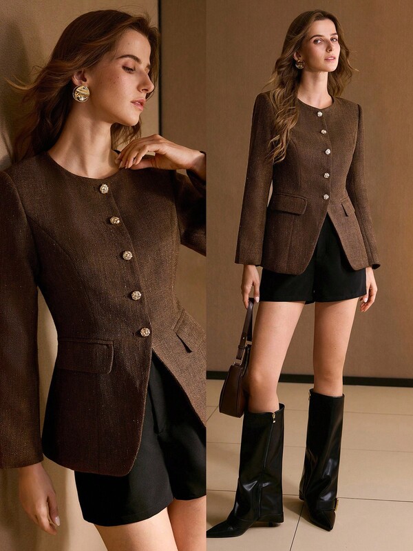 MOTF PREMIUM CHAQUETA ELEGANTE DE UN SOLO BOTON