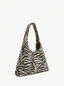 MUSERA 女士、女式单肩包、流浪包、斑马纹、动物纹、时尚、优雅、简约、个性化、多功能、经典、适合通勤、办公室、约会、日常、购物、下午茶 - 斑馬紋 - 查看 3