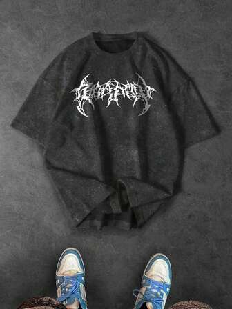 Sport MetroGents 男士哥特印花宽松短袖运动T恤