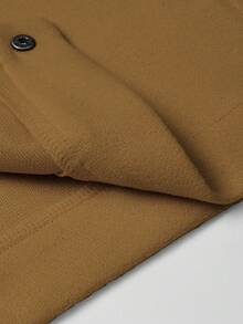 Manfinity Homme Men's Solid Color Long Sleeve Loose Casual Fall/Winter Going Out Fashion Overcoat, For Friends, Husband, Boyfriend Gifts