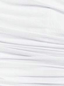 SHEIN ICON 女士纯色垂褶低腰百褶迷你裙 - 白色 - 查看 7