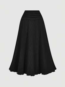 SHEIN MOD 2pcs/Set Women Jacquard Halter Top And Skirt - Black - View 6
