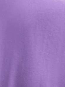 SHEIN LUNE Solid Color V-Neck Long Sleeve Ruched Simple Casual Shirt Peplum Top - Purple - View 7