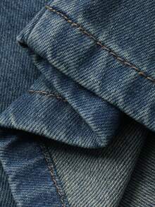 Dazy Kids Bộ 2 áo denim + quần denim ống rộng cho bé gái SeYoung Girlids mùa thu - Rửa trung bình - Xem 8