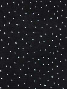 Slaydiva 女式高腰水钻口袋阔腿宽松休闲牛仔裤 - 黑色 - 查看 7