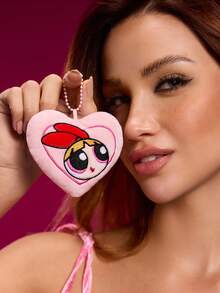 THE POWERPUFF GIRLS X SHEIN Cute Plush Pendant, Love Shape, Soft Material, Suitable For Hanging In Bags, Keychains, School Bags And Other Places, Suitable For Teenagers, Adults And Other Bubbles, Blossom, Buttercup,Gift Ideas - 彩色 - 查看 9