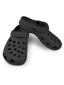 Sandalia Chancla Pantunfla Clogg EVA Cómoda hombre Ligera sandalias casuales, antideslizante y transpirable adecuadas para usar tanto en casa, como al aire libre, en el trabajo, para pasear y en la playa. - Negro - Ver 10