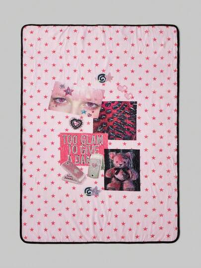 ROMWE Kawaii Cartoon Retro 4 Girls Cozy Portable Throw Blanket For Living Room, 442464