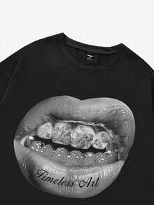 Manfinity ZONE917 1 Áo thun nam dáng rộng hở vai, màu đen - màu đen - Xem 3