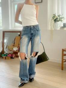 DAZY 2 Stücke Damen Rose Blumen Trägerhemd & Strickjacke Set, Herbst/Winter - Beige - Übersicht 10