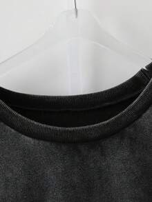 SHEIN Tall CURVE 大码休闲长袖刺绣雪花水洗宽松圆领套头卫衣，女士秋冬服装